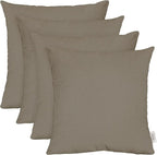 RSH DECOR: Sunbrella Square Throw Pillows Set of 4 | 17" x 17" | Water and Fade-Resistant Performance Fabric | Outdoor Pillow Covers with Down-Alternative Inserts | Made in USA (Cast Sand Tan)