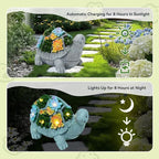Solar Turtle Garden Statues with LED Lights, Outdoor Decor for Patio Yard Balcony - Unique Housewarming Birthday Gifts for Women Mom Grandma