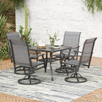 Soohow Outdoor Dining Chairs Set of 4, 360°Swivel Patio Dining Chair with Textilene Fabric, Outdoor Metal Armchair All Weather Resistant, Ergonomic Comfort, Perfect for Patio, Backyard, Balcony