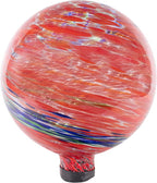 Echo Valley 8155 10-Inch Glow-in-the-Dark Illuminarie Glass Gazing Globe, Red Swirl
