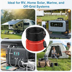 XRDS -RF Solar Extension Cable 10AWG, 6FT Red & Black Solar Panel Wire with Solar Connectors, PV Wire with Disconnect Wrenches & Extra Male/Female Connectors for RV, Camper, Inverter, Off-Grid System