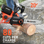 12-Inch Cordless Battery Operated Chainsaw with 1x4.0Ah Battery&Charger, MAXLANDER 20V Electric Chainsaw with Auto-Tension & Auto-Lubrication, Lightweight Handheld for Wood Cutting & Trimming