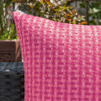 Kevin Textile Outdoor Waterproof Throw Pillow Covers Pack of 2 Valentines Day Farmhouse Decorative Cushion Covers for Garden Patio Tent Balcony Bench Couch Sofa 12x20 Inch, Hot Pink
