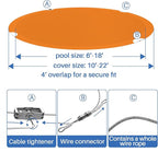 ECOOPTS 8 ft Round Pool Cover for Above Ground Pools, Swimming Pool Cover Protector Winter Safety Cover (Orange)