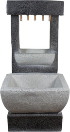 LED Lighted Rainfall Outdoor Water Fountain with Planter - 26"