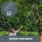 Worx WG323 20V Power Share 10" Cordless Pole/Chain Saw with Auto-Tension (Battery & Charger Included)