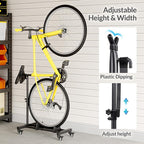 Vertical Bike Stand, Freestanding Bike Rack Garage Storage Upright Bicycle Floor Stand Indoor Bike Holder with Adjustable Height for Garage & Apartment - for Wheels Sizes up to 29”