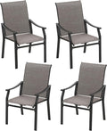 Sophia & William Outdoor Chairs Set of 4, Patio Chairs with Breathable Textilene Fabric and Heavy-Duty Iron Frame, Perfect for Lawn Garden Backyard Deck 350 lbs Capacity