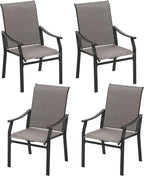 Sophia & William Outdoor Chairs Set of 4, Patio Chairs with Breathable Textilene Fabric and Heavy-Duty Iron Frame, Perfect for Lawn Garden Backyard Deck 350 lbs Capacity