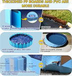 107" Foldable Dog Pool for Kids, Hard Plastic Hard Plastic Shell Extra Large Non-Slip Swimming Pool for Kiddie Duck Pet, Collapsible Puppy Bathing Tub Heavy Duty, 9 ft x 19.7" H - 6XL