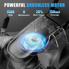 AZZUNO 8.3" Electric Cordless Lawn Mower: 20V Push Brush Cutter with 3-Position Height Adjustment, Brushless Compact Walk Behind Weed Wacker Eater for Small Garden Yard, 3.0Ah Battery and Charger