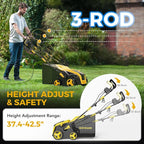 EVEAGE 16 Inch 2-in-1 Electric Dethatcher and Scarifier 5-Position Depth Adjustment,Lawn Dethatcher with 15 Amp Copper Motor, Removeable 14.5-Gal Collection Large Capacity Bag,Quick-Fold,Yellow
