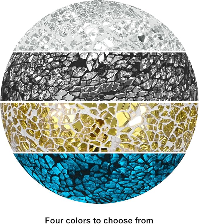Decorative Ball for Bowls, 4 Inch Mosaic Glass Balls Decorative Glass Orbs for Home Decor/Dining Tables/Wedding Party/Coffee Table/Centerpiece Decor [Silver]