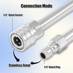JOEJET Pressure Washer Extension Wand, Stainless Steel Body and Fittings, 17 Inch Power Washer Lance with 1/4 Inch Quick Connect, 2 Pack