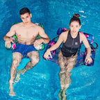 WERNNSAI Inflatable Pool Chair Float for Adults - 2 Pack Fabric Hammock Adjustable Floating Lounge Chairs for Swimming, Beach, Lake
