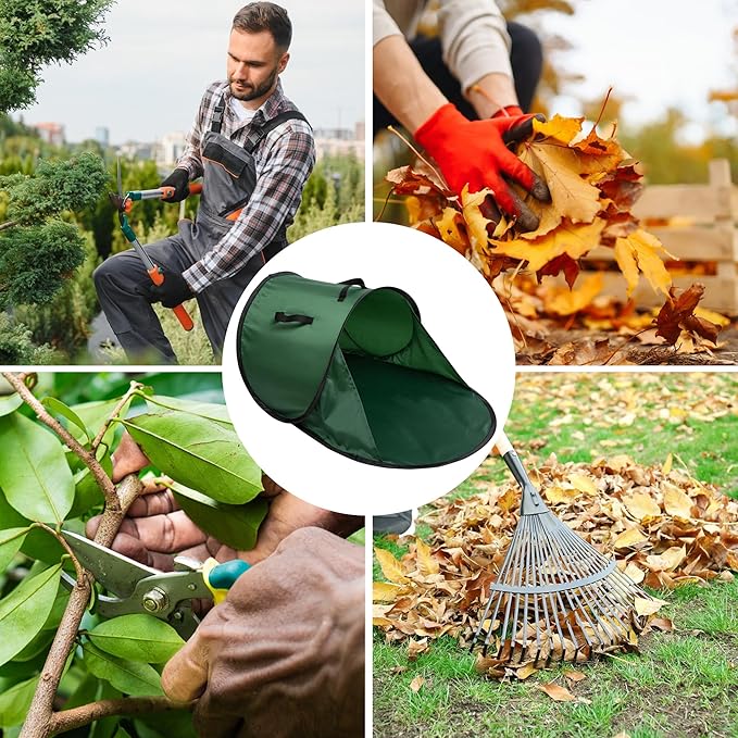 Foldable Pop Up Leaf Collector, Miniature Leaves Pickup and Loader Bag, Lawn Portable Leaf Bags for Cleaning Up Garden Weeds Branches Waste Trash