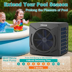 MICOE 17000 BTU Energy Efficient Electric Pool Heat Pump for Above Ground Pools Up to 15ft (8/11/15ft) & 5,000 Gallons, Swimming Pool Heater with Easy Install Kit,110V/120V