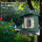Smart Bird Feeder with Camera,Solar Powered,Waterproof Outdoor WiFi Bird House with Camera,Built in AI Birds Identification,Auto Records FHD Birds Videos to Cloud Storage,Ideal Gift for Mom and Dad