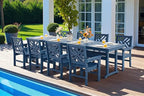 10 Piece HDPE Outdoor Dining Set for 8, Patio HDPE Furniture Set with 2 Table and Umbrella Hole, Outdoor Table and Chairs for Garden, Poolside, Backyard, Deck