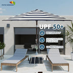 PatioKingdom Auto-Tilt 9FT Patio Umbrella Outdoor with 8 Sturdy Fiberglass Ribs,Market Table Umbrella for Pool,Backyard,Deck and Garden