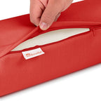 Austin Horn Classics Sunbrella Set of 2 Zippered Neck Bolster Pillow, Made with Sunbrella Fabric, Cylinder Pillows, for Couch & Bed, Decorative Round Throw Pillow, Back & Neck Support (Red)