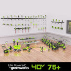 Greenworks 40V 20" Cordless Push Lawn Mower Bundle with Axial Leaf Blower(500 CFM / 120 MPH), 12" String Trimmer, 5Ah + 2Ah Batteries & Chargers