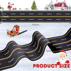 Marspark Christmas Village Accessories 5 x 50 Inch Christmas Miniature Road Village Street Mat Xmas Snow Street Decorations for Little Landscape(Road Style)