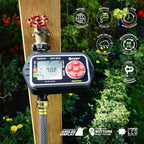 Eden 93411 1-Zone Digital Water Timer with LCD Display - Programmable Sprinkler System Manual Watering Rain Delay and Moisture Sensor Compatibility