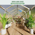 Greenhouse, 6x10 Ft Outdoor Greenhouses, Accessible Green House with Roof Vents and Sliding Doors, Aluminum Frame Polycarbonate Greenhouses, Large Greenhouse for Outdoor Gardens and Backyards, Silver