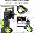 2025New Pressure Washer 4800PSI, 34" Tall, 4 Quick Connect Nozzles,Inlet Hose&Filter&500mlFoam Cannon for Cars/Fences/Driveways/Home Cleaning,Green