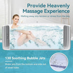 4-6 Person Inflatable Hot Tub, 264Gal Round Portable Blow up Hot Tub, Leak-Proof PVC Outdoor Spa with 130 Air Jets, Heater Pump and Insulated Cover, 82” X 82” X 25