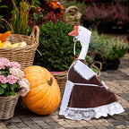 Fall Pilgrim Goose Outfit Autumn Dresses Clothes for 23" High Cement or Plastic Porch Goose Costume for Yard Lawn Outdoor Garden Patio Statue Thanksgiving Day Xmas Holiday Decor