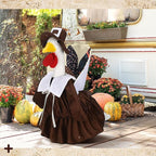 Suzile Thanksgiving Goose Outfit Dresses Clothes for 23" High Cement or Plastic Porch Goose Costume for Yard Lawn Outdoor Garden Patio Statue Xmas Santa Holiday Decor