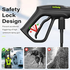 Pressure Washer, Power Washer with 4 Nozzles and Foam Cannon, High Pressure Cleaning Machine for Cars, Driveways, Fences, Patios, Home Cleaning, Green