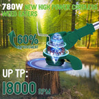 Weed Wacker Cordless Adjustable Weed Eaters 3 in 1 Electric String Trimmer Lawn with Two Battery with Charger Comes with Multiple Blades for Yard,Green,Garden(Green)