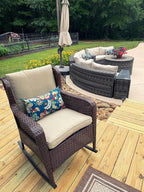 RSH DECOR: Lumbar Throw Pillows Set of 4 | 20” x 12" | All-Weather Spun Fabric | Water and Fade-Resistant | Outdoor Support Pillows for Patio Furniture | Telfair Peacock