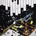 Piano Keyboard Laundry Basket Foldable With Handles Music Notes Tote Bag Oxford Cloth Colorful Laundry Hamper Clothes Storage Bucket Toy Organizer For Bathroom/Laundry/Bedroom 18.9"x16.5 "