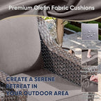 Outdoor Wicker Chair Set of 2-Outdoor Patio Chairs with Deep Seating Patio Dining Chairs for Deck Balcony Poolside Backyard-Brown/Grey