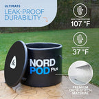 Lifepro NordPod Plus Portable Ice Bath Tub – Cold Plunge Recovery Tub for Athletes, Outdoor/Indoor Use – XL 80-Gallon Capacity with All-Weather Lid – Foldable Ice Pod for Cold Water Therapy