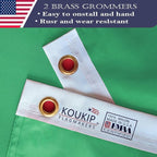 Double Sided Ireland Flag 3x5 Made in USA Outdoor Heavy Duty 3 Ply Polyester Irish Flag with White Starting Tape and 2 Brass Grommets
