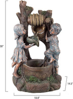 Pure Garden W150178 Lighted Antique Design Outdoor Water Fountain, Bronze