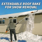 5-24 ft Telescoping Snow Roof Rake // High Reach Solar Panel Snow Removal Tool for Roofs, RVs & Cars // Heavy Duty Snow Rake for House Roof // 13.6" Scratch-Free Soft Foam Blade // Push Pull Design