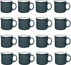 Set of 16 Ceramic Campfire Mugs – 15 Oz, Gray – Coffee & Tea Cups for Home, Work, Travel, Camping – Customizable, Great for DIY, Events, Companies