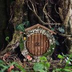 Mini Fairy Garden Door for Tree, Miniature Fairy Door for Fairytale Tiny House Doors, Bonsai Terrarium Micro Landscape Decoration Accessories, Outdoor Statues, Garden Sculptures and Statues (Pendant)