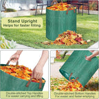 Remiawy Reusable Yard Waste Bags, 3 Packs 72 Gallons Lawn and Leaf Garden Bags with Reinforced Carry Handles Heavy Duty Garden Waste Bags Camping Yard Recycling Trash Bags for Debris Leaves Grass