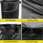 YUDI & GARDEN 45 Gallon Collapsible Garden Bag｜Collapsible Trash Can｜Camping Trash Can,Black,for Collecting Weeds, Party and Yard Waste