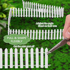 Kigley 6 Pcs 40 Inch Fairy Fence Wood Miniature Garden Picket Fence Decorations for DIY Plant Pot House Home Dollhouse Outdoor Diorama Project(White)