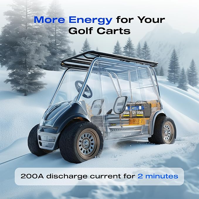 WattCycle 12V 100Ah LiFePO4 Lithium Battery 2 Pack - BCI Group 24, 15000 Cycles, Built-in 100A BMS, Low-Temperature Protection - Ideal for RVs, Golf Cart, Home Energy Storage, Marine (2 Pack)