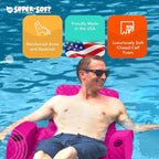 TRC Recreation Folding Baja Chair Foam Swimming Pool Float, Portable Super Soft Floating Lounger with 2 Cup Holders for Beach Essentials, Pink