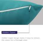 idee-home Outdoor Pillows with Inserts Included, Patio Outside Square Pillows Waterproof Set of 2, 18 x 18 inch Peocock Blue